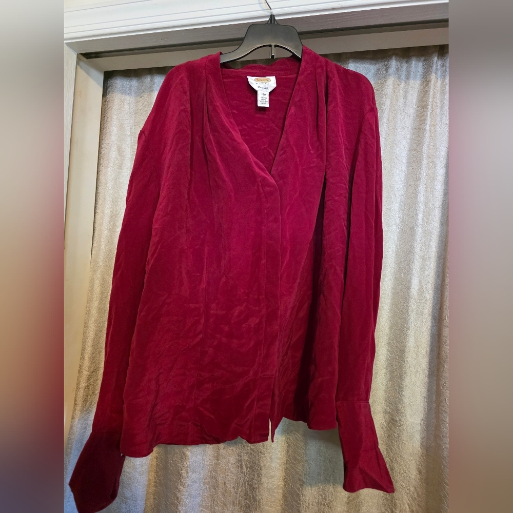 Talbots Rich Burgundy Silk Blazer